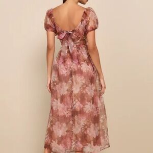 Floral Pink and Brown Dress